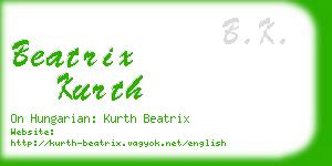 beatrix kurth business card